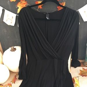 H&M black wrap dress size M